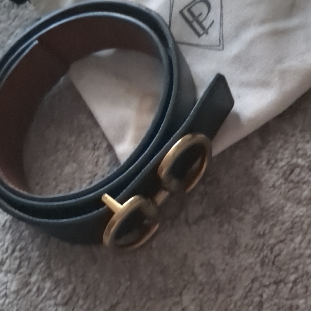 Edited Pieces Reversible Horse Bit Black And Brown Belt